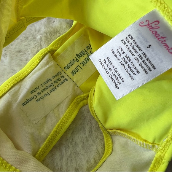 NEW Floatimini Neon Yellow Bikini Bottoms Kids Size 5 - Picture 3 of 3